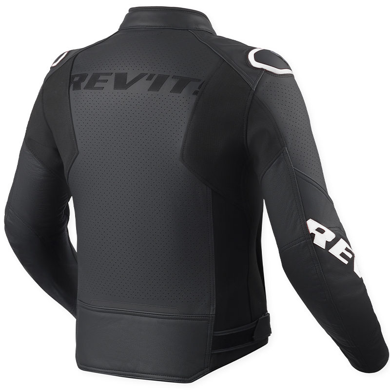 CHAQUETA REVIT QUADRATIC BLACK/WHITE | Cuero de moto | %brands%