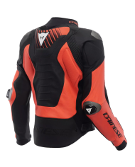 CHAQUETA DAINESE SUPER SPEED 5 BLACK/RED FLUO/WHITE | Cuero de moto | %brands%