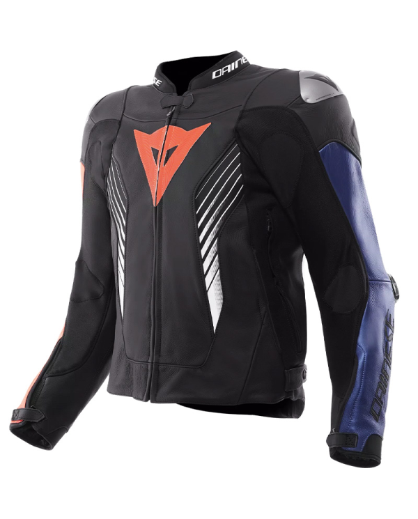 CHAQUETA DAINESE SUPER SPEED 5 BLACK/BLUE/FLUO RED | Cuero de moto | %brands%