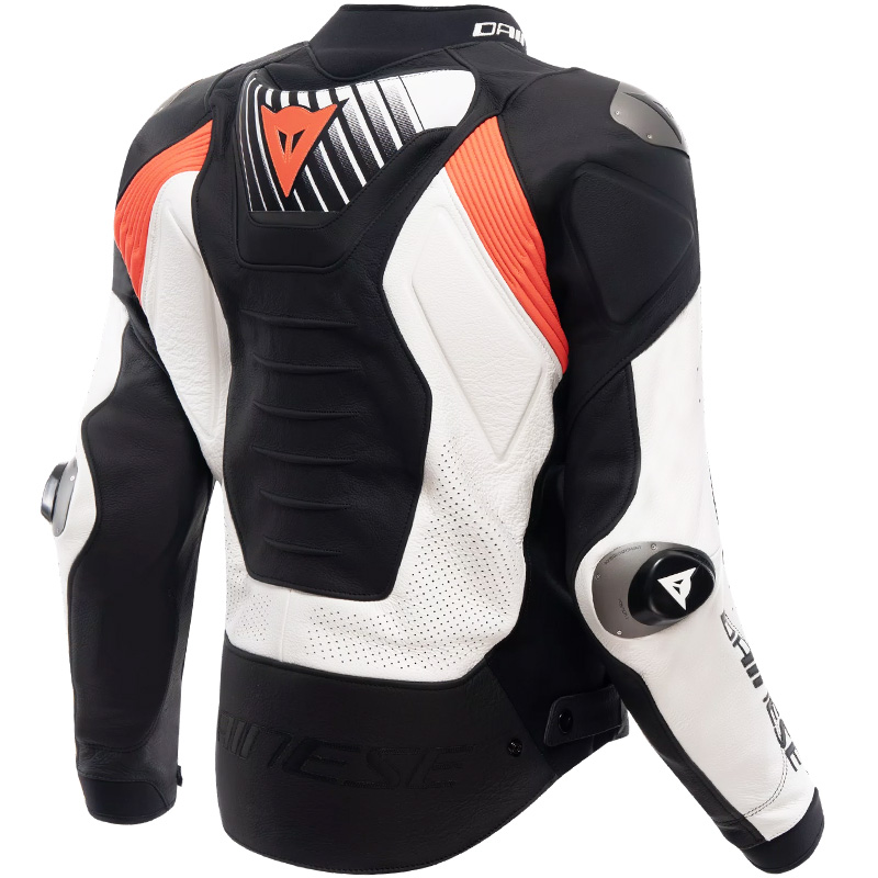 CHAQUETA DAINESE SUPER SPEED 5 PERFORADA BLACK/WHITE/RED FLUO | Cuero de moto | %brands%