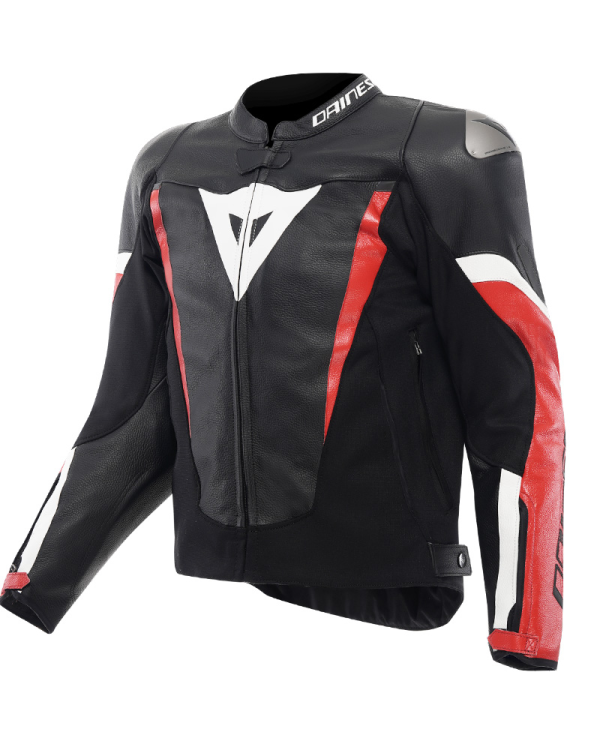 CHAQUETA DAINESE AVRO 6 BLACK/RED LAVA/WHITE | Cuero de moto | %brands%