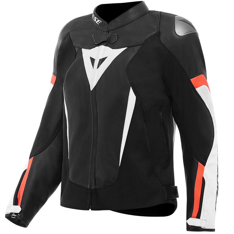 CHAQUETA DAINESE AVRO 6 WMN LADY BLACK/WHITE/RED FLUO