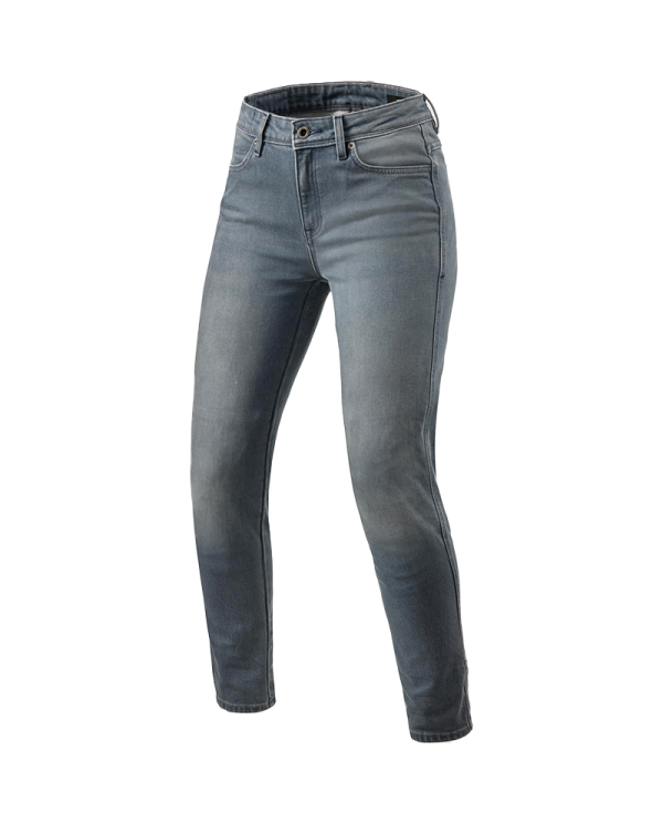 PANTALONES VAQUEROS REVIT MARLEY LADY L32 GRIS MEDIO GASTADO | Vaqueros Kevlar de moto | %brands%