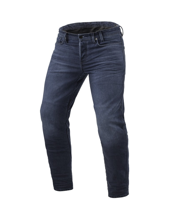 PANTALONES VAQUEROS REVIT MICAH TF L30 AZUL OSCURO GASTADO | Vaqueros Kevlar de moto | %brands%