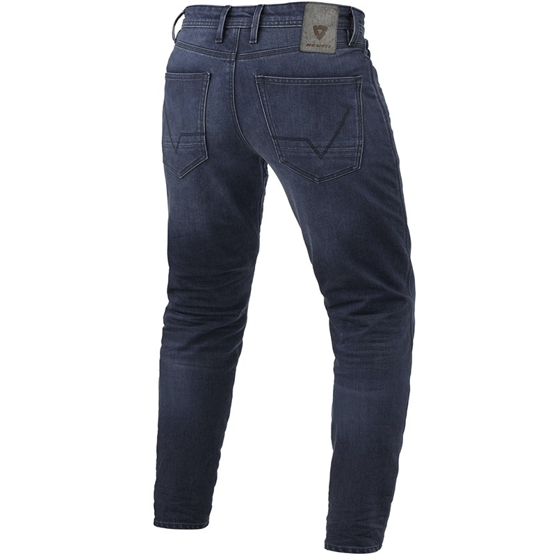 PANTALONES VAQUEROS REVIT MICAH TF L32 AZUL OSCURO GASTADO | Vaqueros Kevlar de moto | %brands%