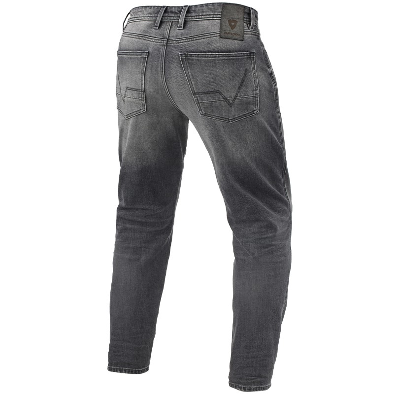 PANTALONES VAQUEROS REVIT ORTES TF L30 GRIS MEDIO GASTADO | Vaqueros Kevlar de moto | %brands%