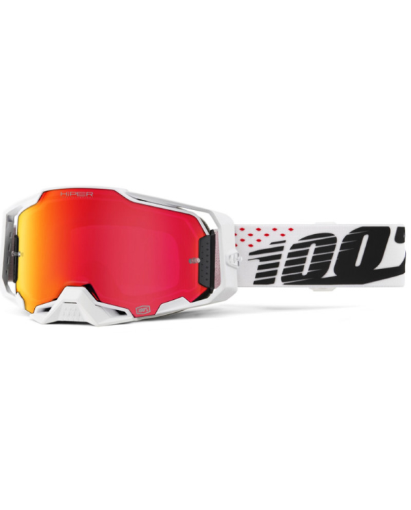 GAFAS 100% ARMEGA M2 BLANCO/HIPER ROJO ESPEJO | Gafas Off Road de moto | %brands%