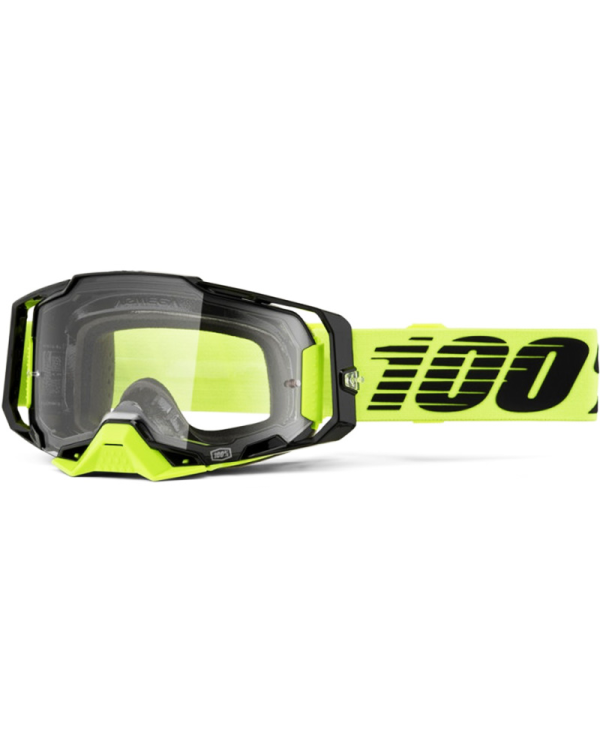 TRANSPARENTEGAFAS 100% ARMEGA M2 AMARILLO NEON/TRANSPARENTE | Gafas Off Road de moto | %brands%